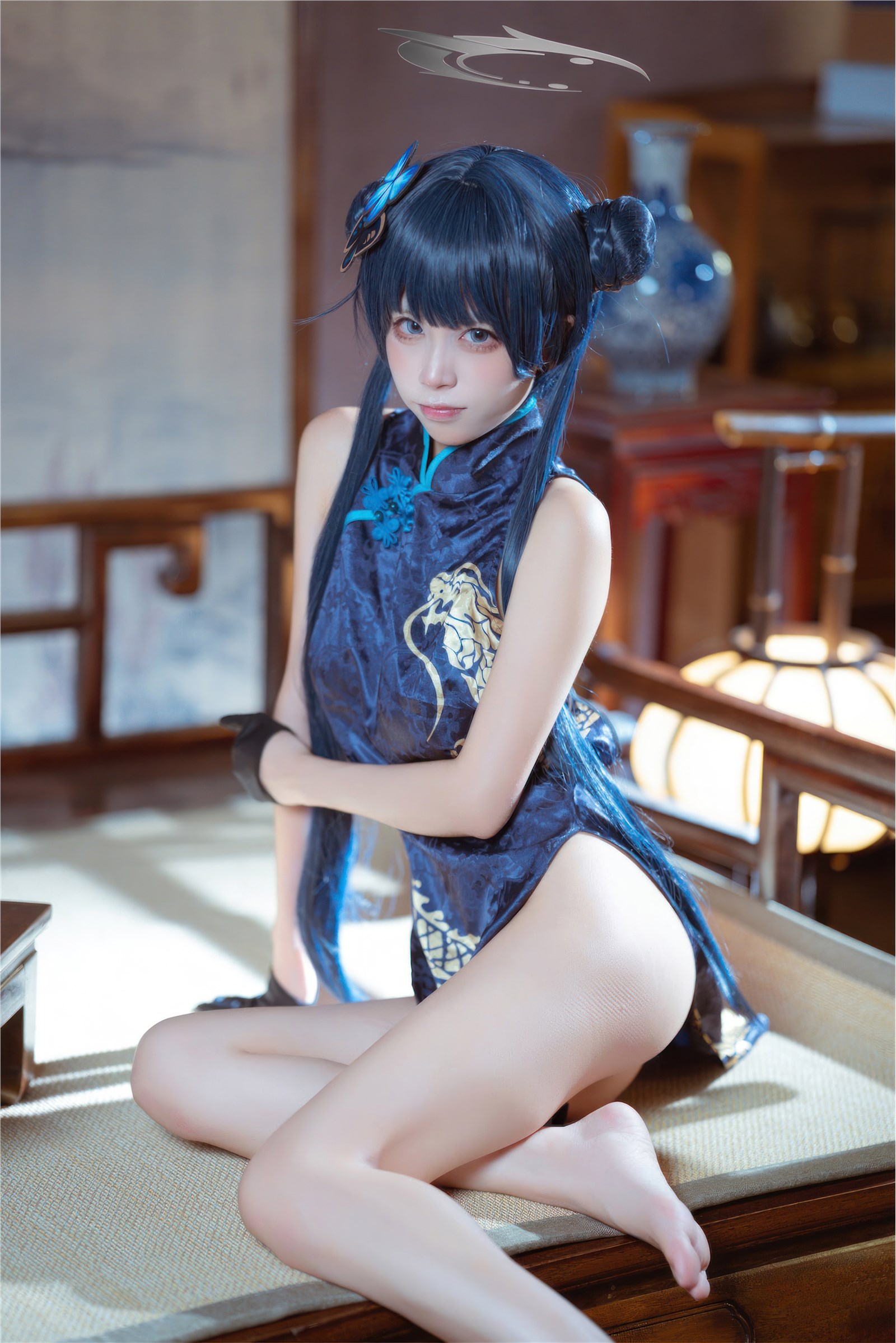 Is it the Three Worlds - NO.031 Blue Archival Concubine Saki Qipao(31)